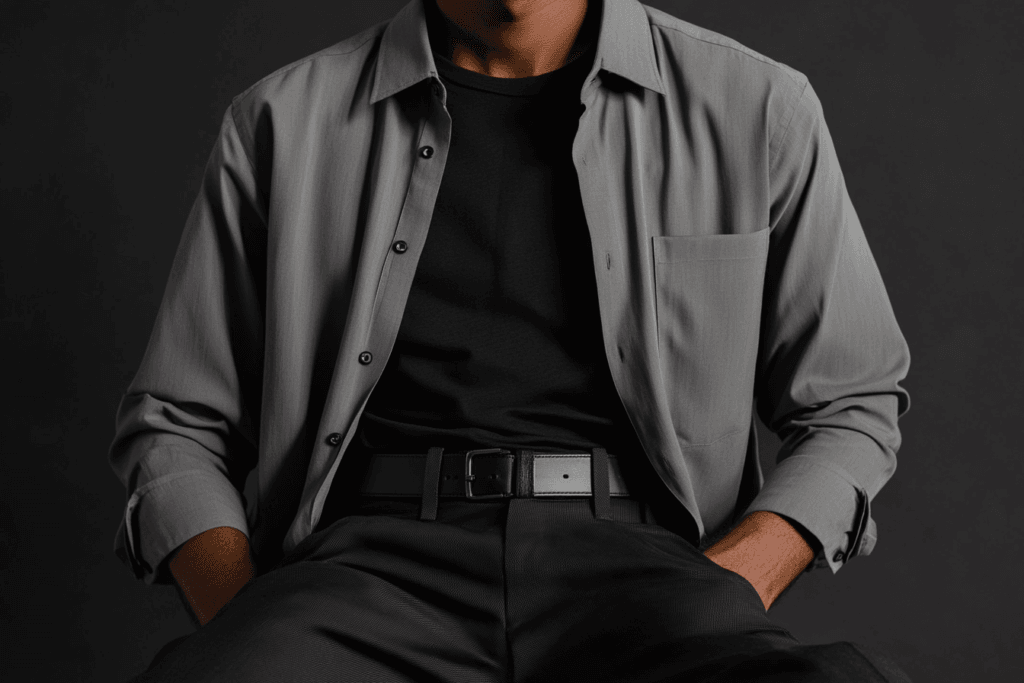 grey men's shirt made of bamboo fabric